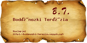 Bodánszki Terézia névjegykártya
